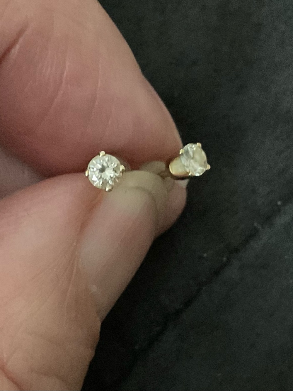Vintage 1999 Round Brilliant Diamond Stud Earrings Gold - Approx. 0.40-0.50 TCW - Picture 2 of 10